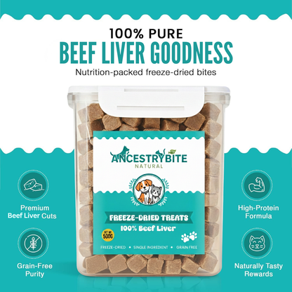 Ancestry Bite Freeze-Dried Beef Liver Treats 500g